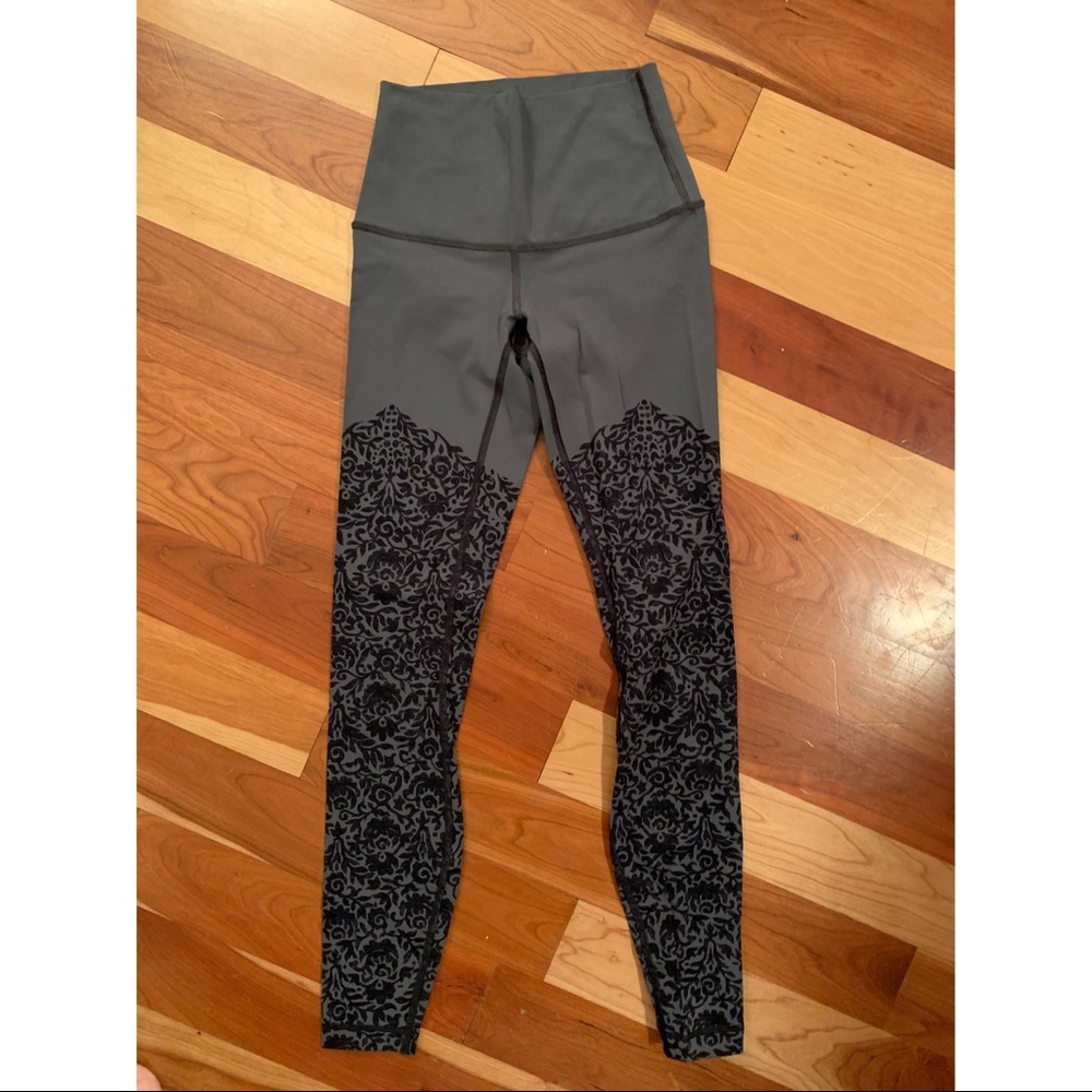 Lululemon floral gray leggings